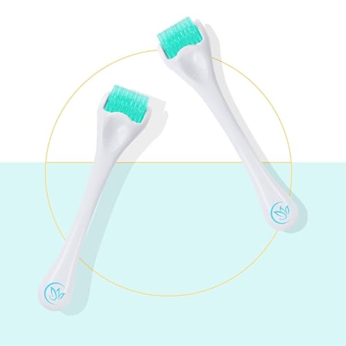 Miniatura 5 de Derma Roller - Rodillo de microagujas para barba facial, rodillo de microagujas de titanio 192 para mujeres y hombres  Rodillo de microagujas para