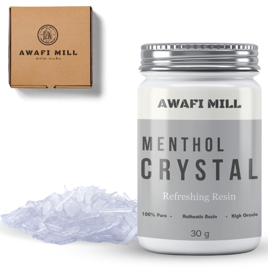 Awafi Mill Menthol Crystal - Pure and Refreshing Crystals for Aromatherapy (Pack of 30 Gram)