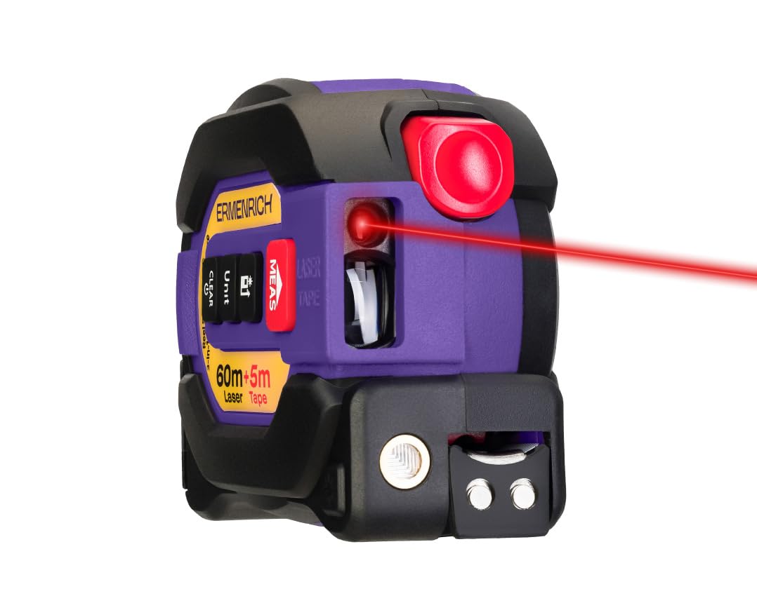 Reel SLR600 PRO Cyfrowy miernik laserowy z taśmą 60 m pomiar długości powierzchni objętość wyświetlacz LCD automatyczna blokada funkcja pamięci jednostka calowa stopa metry do budowy domu