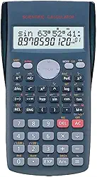 Calculadora Científica Premium 240 Funções 82ms Display Duplo Preta 10+2 Dígitos Capa Protetora Desligamento Automático Engenharia Matemática