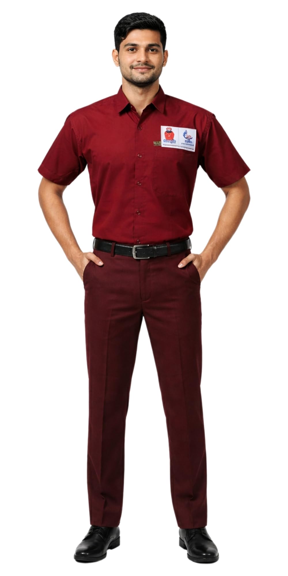 Men's Uniform of HP Gas for Delivery Man, Maroon, Regular Fit-image-2