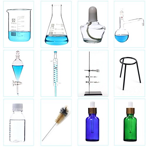 Vista 24 de Aparato de destilación de aceite esencial de laboratorio de 8.5 fl oz-67.6 fl oz, destilador de agua, kits de cristalería con embudo separador