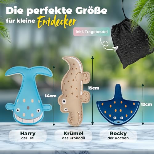 KIDVERSE Tauchtiere für Kinder - Geprüftes Wasserspielzeug - Neopren Tauchspielzeug für Kinder - Buntes Schwimmbad Spielzeug zum Tauchen Lernen - Pool Spielzeug (Meerestiere)