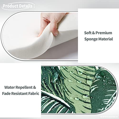 Twlear Indoor/Outdoor Chair Cushions 16X17 Inch, Patio Chair Pads With Ties, All Weather Seat Cushions For Patio Funiture Home Garden Chair Use, Set Of 4, Swaying Palms Green #TOP2