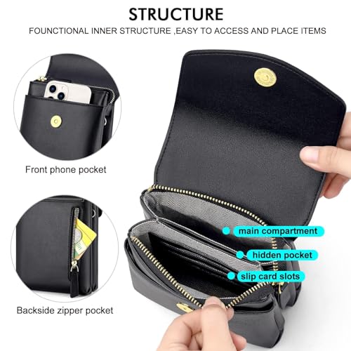 Image of Peacocktion Small Crossbody Bags for Women Travel Cell Phone Purse RFID Wallet Purses with Adjustable Strap Trendy
