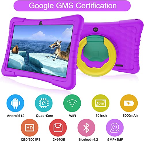 Kids Tablet, 10 Inch Tablet For Kids 64Gb Rom+512Gb Expand Android Tablets, Tablet App Preinstalled & Parent Control Kids Education With Wifi, 8000Mah Batery, Dual Camera, Netflix, Youtube #TOP3