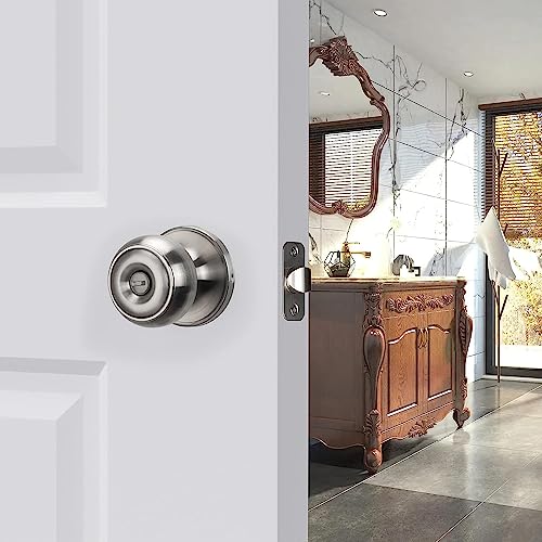goldenwarm 5Pack Door Lock for Bedroom Door Knob Interior Knobs Brushed Nickel Bedroom Doors Handles with Lock Privacy Lock Easy Install Left/Right Open by Goldenwarm - Image 5