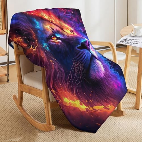 Couverture lion adulte enfant plaid flannel lit sofa couverture moelleuse - 5