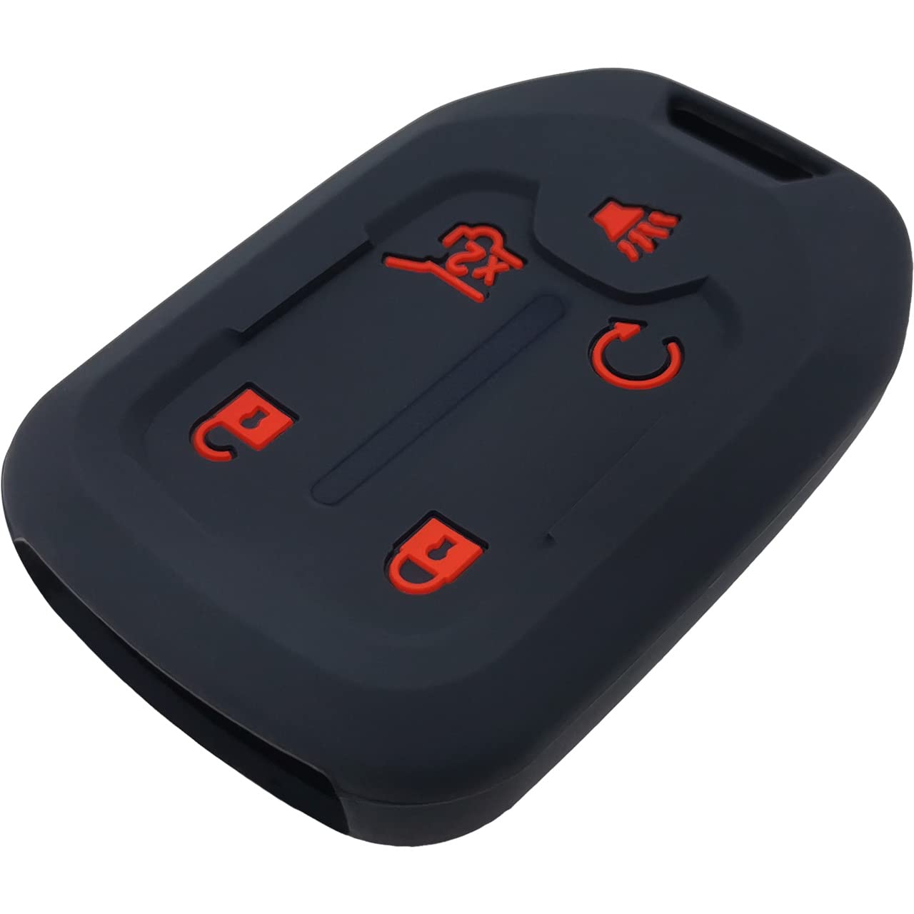 Btopars 2pcs Key Fob Cover For GMC Acadia/Terrain 2017-2020 - 3 Buttons Silicone Protector, Black Gray - View #7
