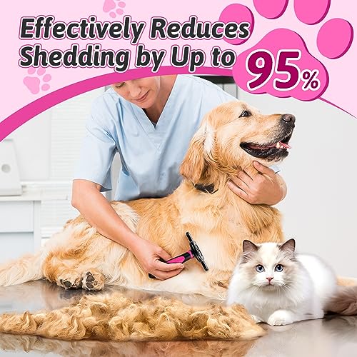 Image of MIU COLOR Long Hair Pet Grooming Brush for Medium & Large Dogs & Cats,Pink