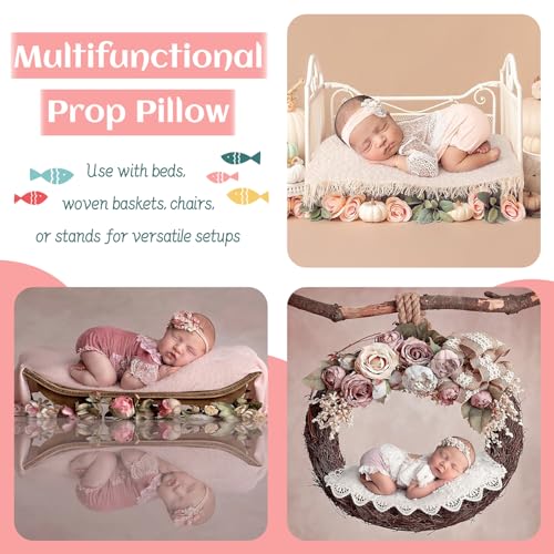 2PC Newborn Photography Butterfly Posing Pillow Basket Filler & Positioner for Babies DIY Newborn Professional Photography Prop White by LYXIHAP - Image 6
