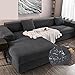OKJK Copridivano angolare Jacquard, Copridivano con penisola in Pile Scozzese Tinta Unita Copri Divano Impermeabile Semplice per Soggiorno 1/2/3/4 posti con Federa (Dark Gray,A-A 3 Seat 190-230cm)