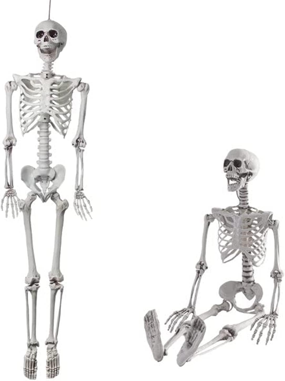 AUTOYSUR Plastic Halloween Poseable Skeleton, Life Size Halloween Party Decoration Bones, Halloween Scary Skeletons Decor for Indoor Outdoor Spooky Scene Party (1PCS -185cm)