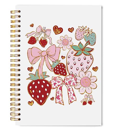 Carnet de notes esthétiques fraise pour organiser vos journées au bureau