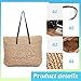 Jiuguva Straw Beach Bags and Beach Hat Set for Women, Summer Woven Tote Straw Handbag with Foldable Sun Hat Shoulder Bag for Vocation Travel