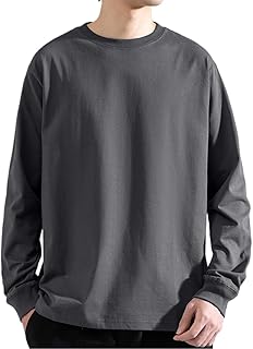 [AYISTELU] ロンT 長袖 tシャツ メンズ ロングスリーブ 2枚組 1枚組 綿100 肉厚生地 リブ袖口 ティーシャツ 吸汗速乾 インナー 肌着 服 秋 冬 春