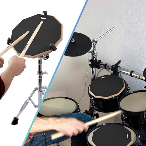 Drum Practice Pad for drumming drum pad and sticks 12 In,Sided With 2 Pairs/4 Maple 5A Drum Sticks & Storage Bag(Black) by GrowDaily - Image 7