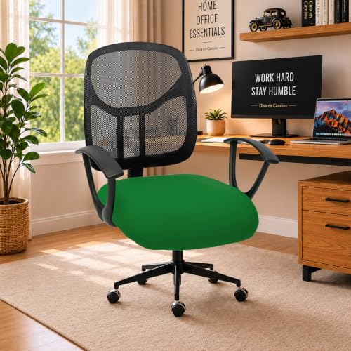 Image of DIVA EN CAMINO DEC Stretchable Desk Office Chair Seat Cushion Covers - Universal Spandex Computer Chair Slipcover - Removable Washable Cushion Protectors Anti-Scratch for Dogs, Cats, Pets (Green)