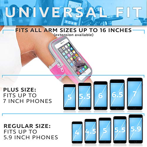 Arm Phone Holder For Running : Phone Armband Sleeve Workout Gear Pouch Case Bag For Apple Iphone 5 6 7 7S 8 8S X Xs Xr & Android Galaxy S6 S7 S8 S9 S10 10 Pixel & All Phones 5.9 Inch Screens & Under #TOP4