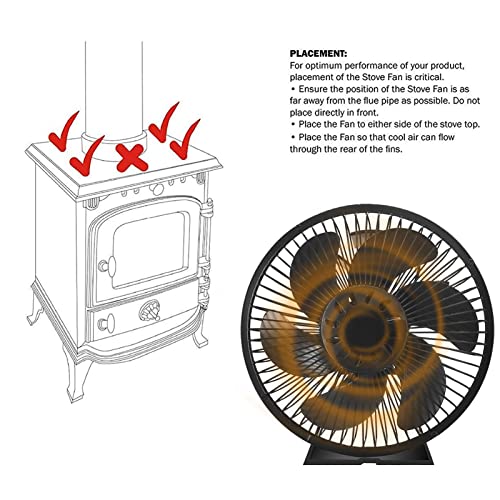 Ventilador de Lareira - Ventilador de lareira termodinâmico de 6 lâminas - Ventilador de Fogão a Len