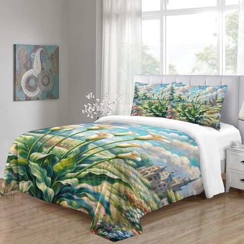 Housse de couette Calla Lily fermeture éclair cachée lit ado - 5