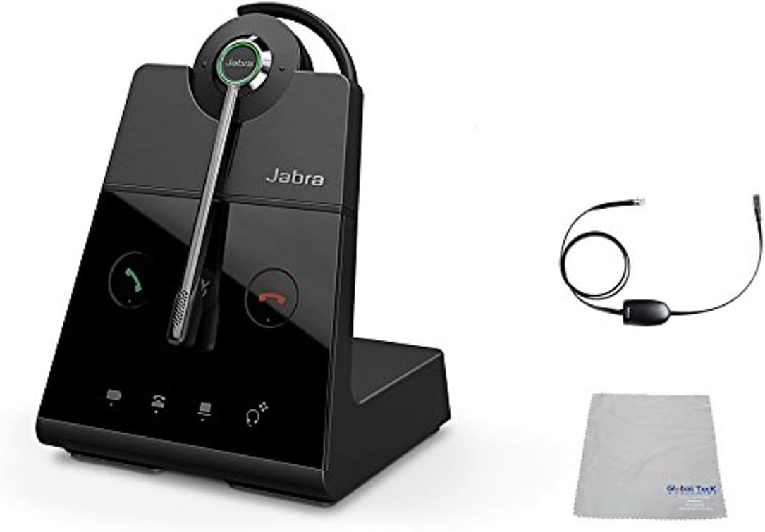 Polycom Compatible Jabra Engage 65 Wireless Headset Bundle with EHS Adapter, 9559-553-125-PLY - VVX and Soundpoint Phones, PC/MAC, USB, Skype for Business