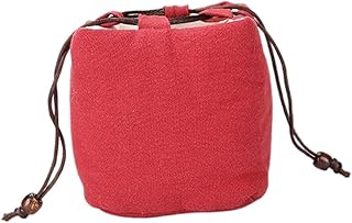 Cabilock Housse de Rangement pour Thé Portable Léger Housse de Transport pour Service à Thé Multifonction pour Voyage et Rangement Objets Petits comme Bijoux et Jouets Couleur Unie Rouge