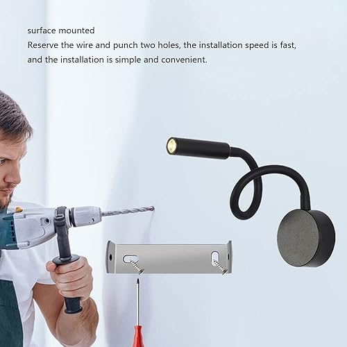 Miniatura 4 de Luces LED de lectura, lámpara de pared con cuello de cisne flexible, interruptor regulable táctil, luz nocturna de noche, lámpara de pared para