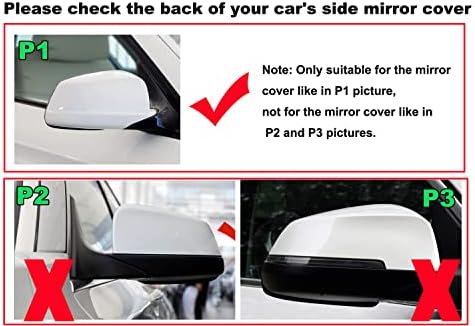 1 Pair Black Wing Mirror Cover Cap Carbon Fiber Rear View Mirror Cap Replacement For BMW 5 Series F10 F11 F18 Pre-Lci 2011 2012 2013 (Carbon Fiber)
