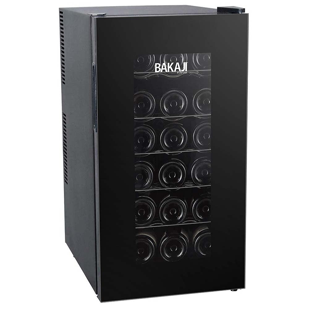 Bakaji Cantina Refrigerante Bottiglie di Vino Cantinetta Frigo Elettrica con 18 Porta Bottiglie 52 Lt Potenza 70 W Doppia Temperatura Regolabile (52 Litri)