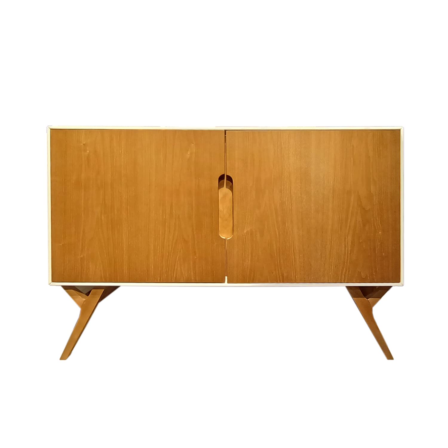 Neo Front Wooden Cabinet Solid Wood Home Cabinet Powder Coated Premium Storage Cabinet for Home and Office