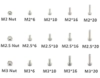 Vista 3 de Kit surtido de tornillos de máquina Phillips de acero inoxidable M2 M2.5 M3, 480 unidades, 12 tamaños