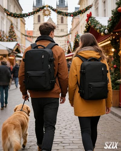 SZLX Sac à Dos Sous Vide Voyage 40x30x20 avec pompe Bagage Cabine 40x30x20 pour Ryanair Wizz air Bagage à Main Femme Sac à Dos pour Ordinateur Portable 14 Pouces Homme avec Compartiment à chaussures – Image 2