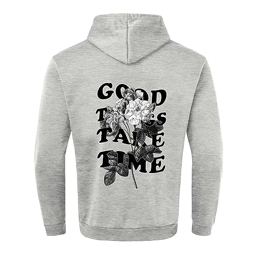Mens Rose Graphic Hoodies Oversized Letter Graphic Sweatshirts Casual Long Sleeve Pullover Tops Y2K Aesthetic Hoodie