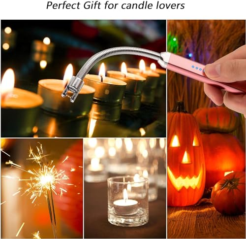 image for MEIRUBY 2 Pack Electric Candle Lighter - Long Rechargeable USB Arc Win