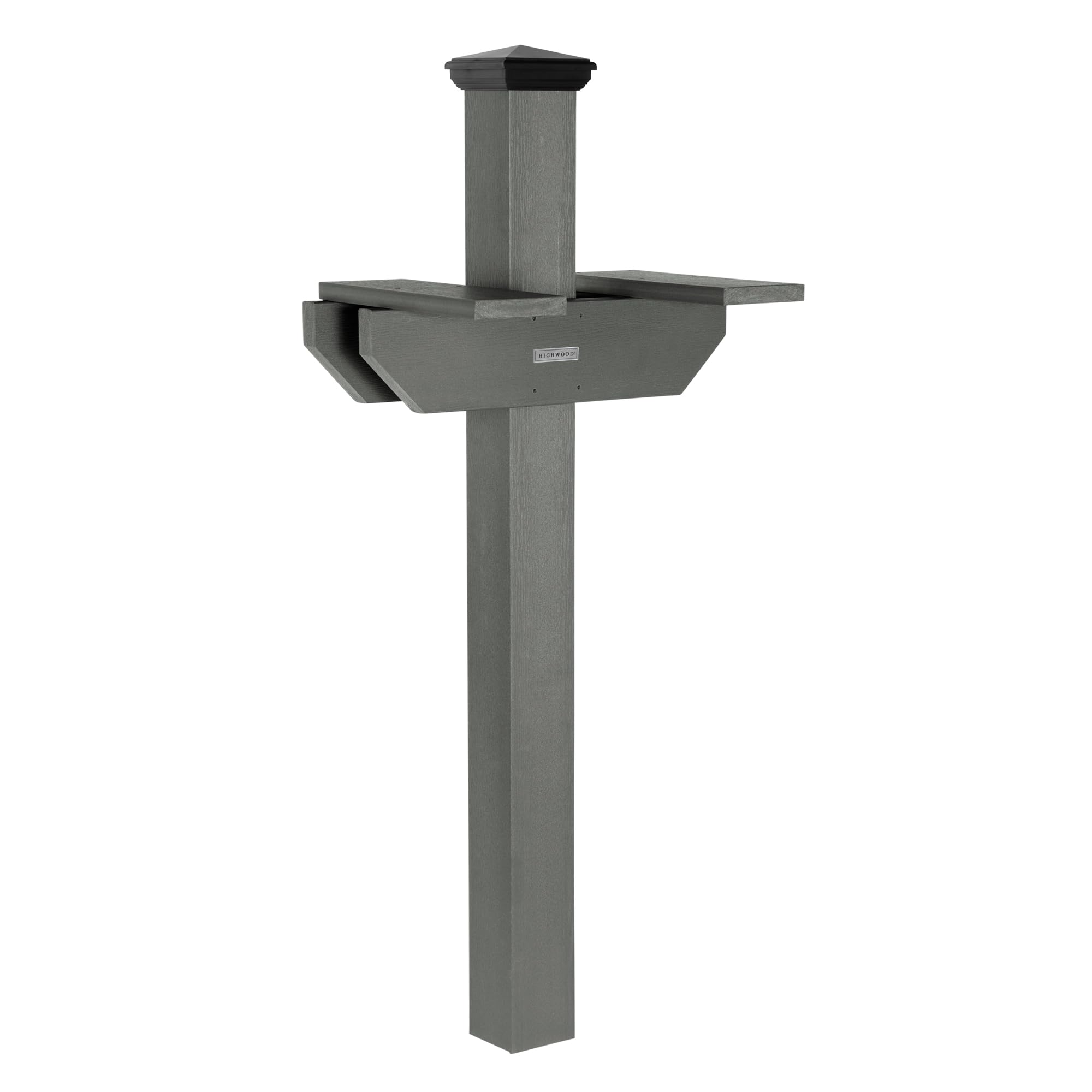 Hazelton Two-Sided Mailbox Post, Coastal Teak