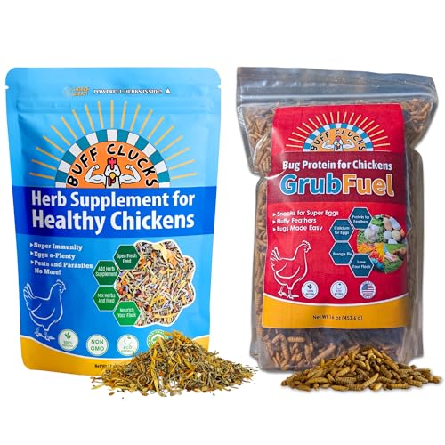 Buff Clucks Healthy Chickens Herb and Grub Bundle