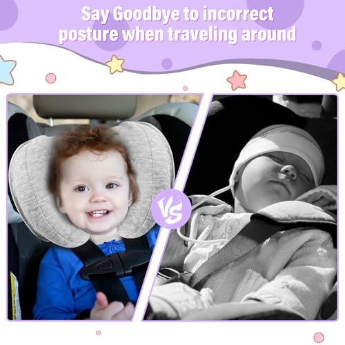 Blublu Park MPGZ-GY-UK Upgraded 2 In 1 Baby Travel Pillow, Adjustable Banana Shape Baby Neck Head Support Piloow Stroller Insert Cushion thumb #3