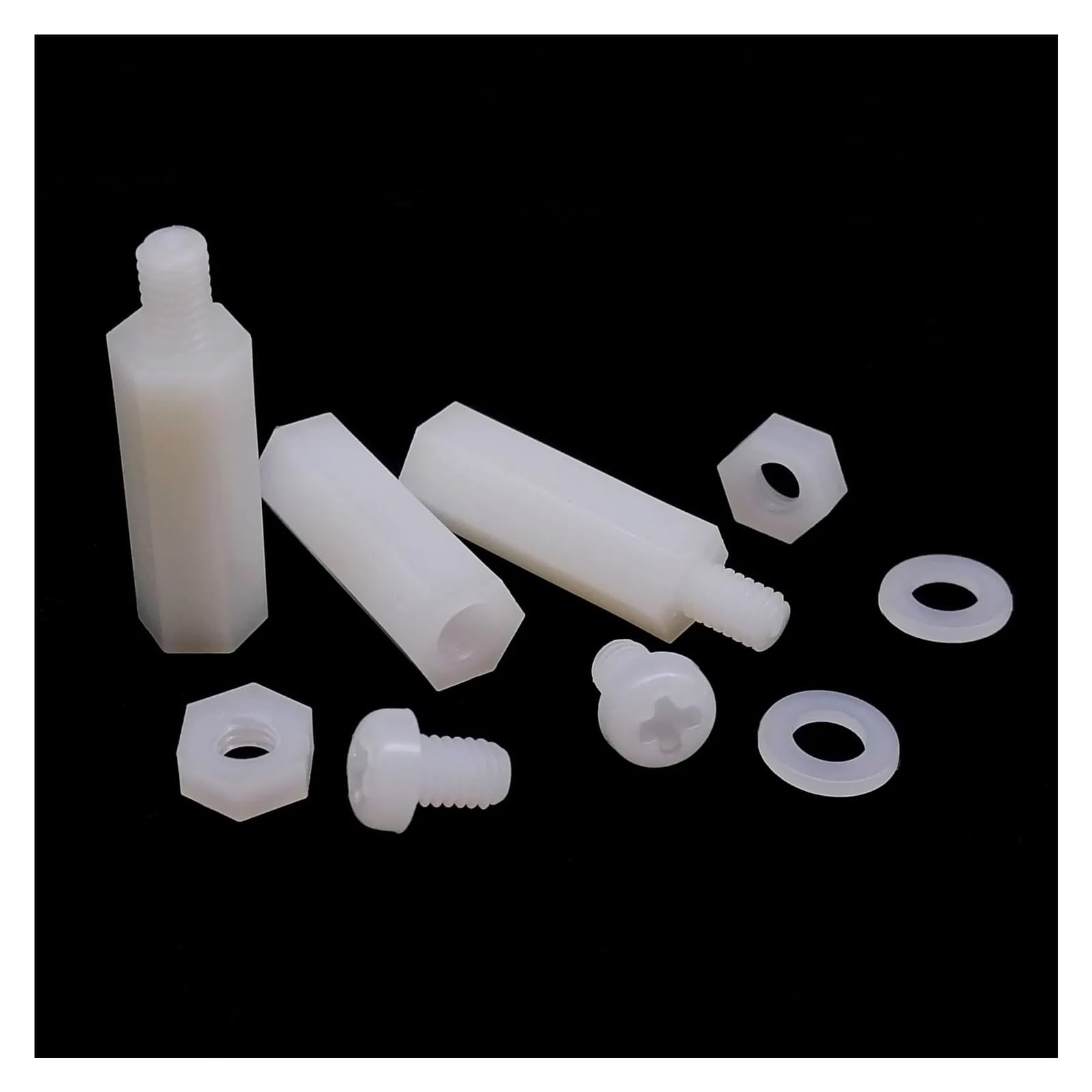 Weißes Sechskant-Abstandshalter-Set, M2,5 M3 M4