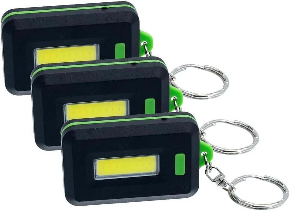 LitezAll CobFob Tactical Keychain Flashlight 3-Pack, Mini COB LED Flashlight with 4 Light Modes & Swivel Key Ring, Compact EDC Light for Emergency, Camping, Everyday Carry – Batteries Included. image 3