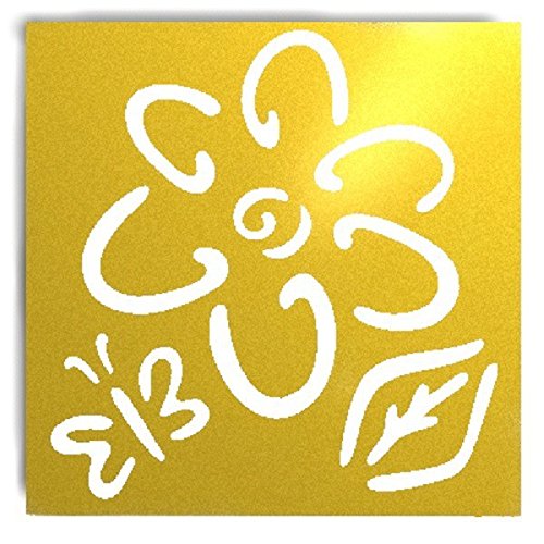 Stencil a goffratura in ottone: Fiore + Farfalla