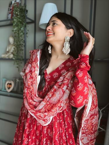 Image of Rangnavi Women's Printed Kurta with Palazzo & Dupatta | Ethnic Set | Kurta Set