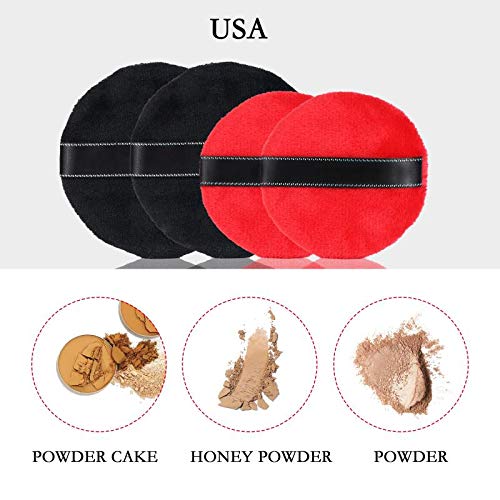 2PCS Makeup Powder Puff and 2PCS Makeup Sponges, Large Face Powder Puffs for Body,Soft Sponge Foundation Makeup Tool Beauty Sponges Blender For Cosmetic(2+2PCS)