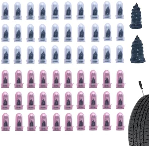 60 PCS Tire Repair Rubber Nail, Vacuum Tire Repair Kits Spiral Rubber Screws, Fast Self-Service Tool for Car, Truck, Motorcycle, Tractor Tire Puncture Repair (Black) - View 4