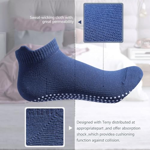 Geyoga 5 Pairs Unisex Non Slip Socks with Grip Anti Skid Slipper Barre Socks for Yoga Pilates Barre Home Workout2
