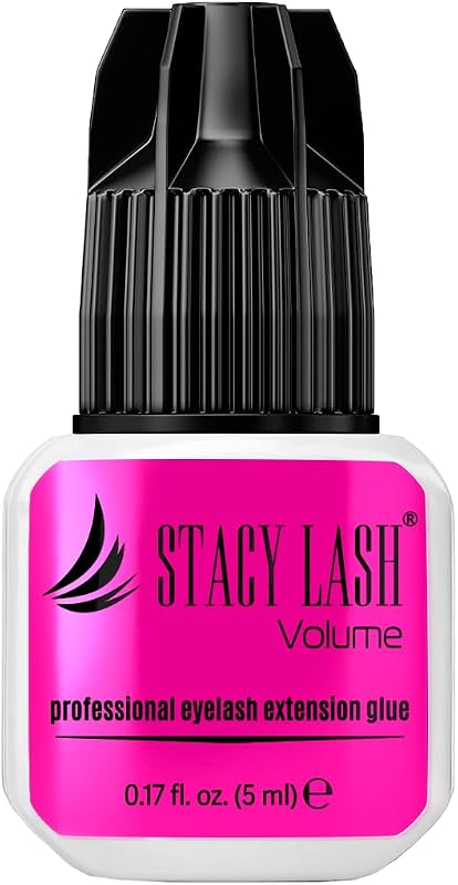 STACY LASH Volume Eyelash Extension Glue 0.17fl.oz/5ml/3-4 Sec Drying Time/Retention 6 Weeks/Black Adhesive/Pegamento de Pestañas/Lash Tech Supplies