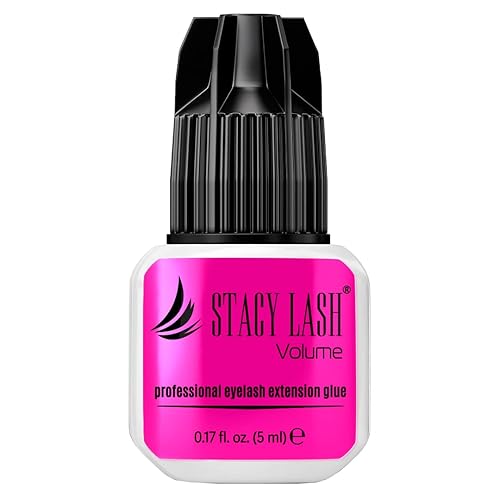 Pegamento de extensión de pestañas con volumen Stacy Lash 0.17 fl.oz/0.2 fl oz / 3 segundos de tiempo de secado/retención 6 semanas/adhesivo negro