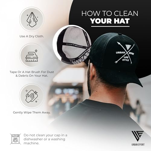 Image of Urban Effort Trucker Hat for Men - Mesh Back Baseball Cap, 5 Panel Snapback Hats for Men and Women