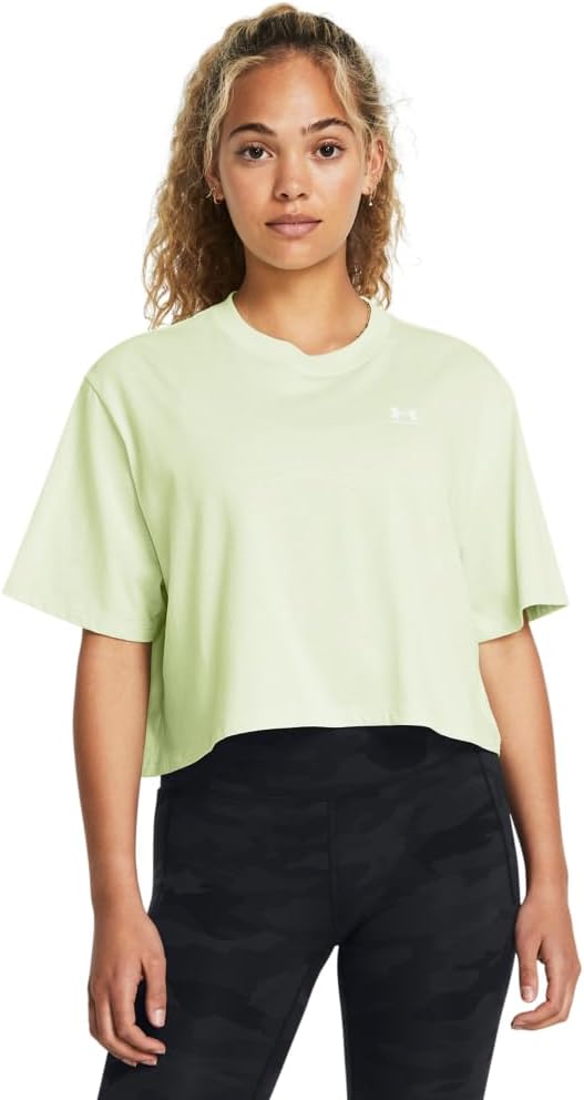 Under Armour Womens Boxy Crop Logo Short Sleeve T Shirt
