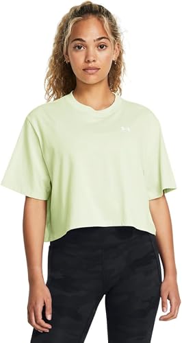 Under Armour Camiseta de Manga Corta con Logotipo de Corte Cuadrado para Mujer, 